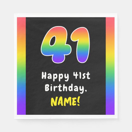 Serviette En Papier 41e anniversaire : Rainbow Spectrum # 41, Nom pers (Devant)