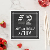Serviette En Papier 42e anniversaire : Art Déco Inspiré Look "42" + No (En situation)