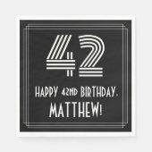 Serviette En Papier 42e anniversaire : Art Déco Inspiré Look "42" + No (Devant)