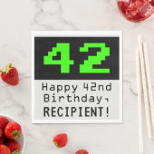 Serviette En Papier 42e anniversaire - Nerdy / Geeky Style "42" & Nom (En situation)