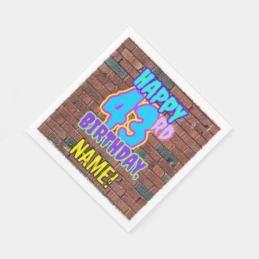 Serviette En Papier 43e anniversaire ~ Amusant, Graffiti urbain inspir (Coin)