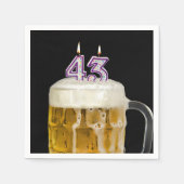 Serviette En Papier 43e Anniversaire Bière en noir (Devant)