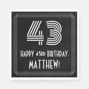 Serviette En Papier 43ème anniversaire : Art Déco Inspiré Look "43" + 