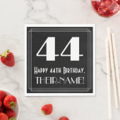 Serviette En Papier 44e anniversaire ~ Art Déco Inspiré Look "44", Nom (En situation)