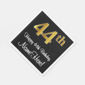 Serviette En Papier 44e anniversaire ~ Elégant Luxueux Faux Gold Look (Coin)