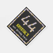 Serviette En Papier 44e Anniversaire : Nombre de fleurs florales, nom  (Coin)