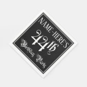 Serviette En Papier 44th Birthday Party — Fancy Script + Custom Name (Coin)