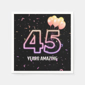 Serviette En Papier 45e anniversaire Balloons et Confetti (Devant)