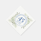 Serviette En Papier 45e anniversaire du 65e Mariage Verdure aquarelle (Coin)
