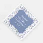 Serviette En Papier 45e anniversaire Motif bleu/blanc 45 (Coin)