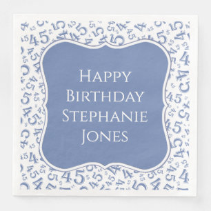Serviette En Papier 45e anniversaire Motif bleu/blanc 45
