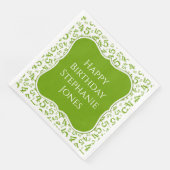 Serviette En Papier 45e anniversaire Motif vert/blanc 45 (Coin)