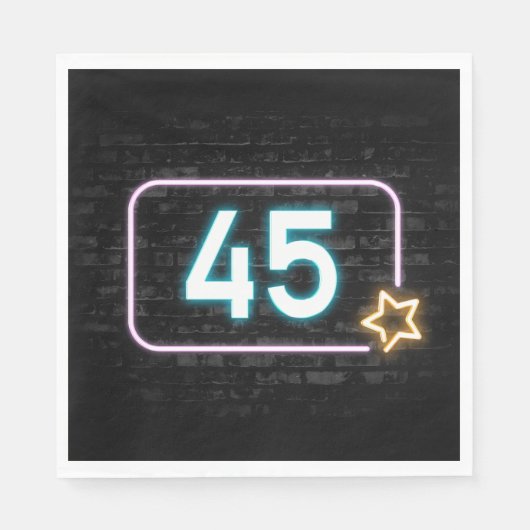 Serviette En Papier 45e anniversaire Neon Connexion en brique (Devant)