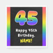 Serviette En Papier 45e anniversaire : Rainbow Spectrum # 45, Nom pers (Devant)