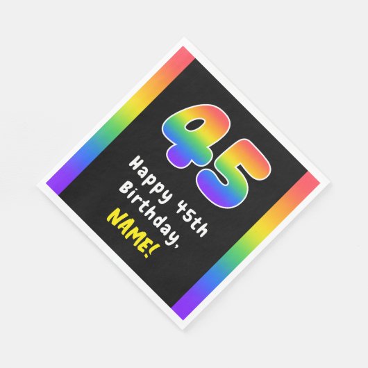 Serviette En Papier 45e anniversaire : Rainbow Spectrum # 45, Nom pers (Coin)