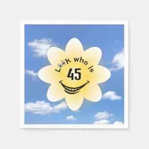 Serviette En Papier 45e anniversaire soleil et nuages d'été