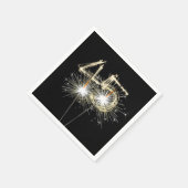 Serviette En Papier 45e anniversaire Sparklers de fête sur noir (Coin)