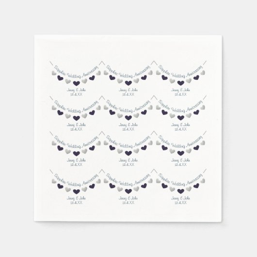 Serviette En Papier 45e saphir mariage anniversaire conception de l'en (Devant)