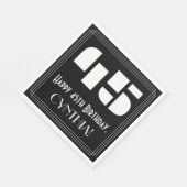 Serviette En Papier 45ème anniversaire : Art Déco Inspiré Look "45" +  (Coin)