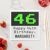 Serviette En Papier 46e anniversaire - Nerdy / Geeky Style "46" & Nom (En situation)