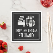 Serviette En Papier 46ème anniversaire : Art Déco Inspiré Look "46" +  (En situation)