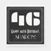 Serviette En Papier 46ème anniversaire : Art Déco Inspiré Look "46" +  (Devant)