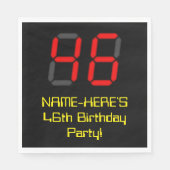 Serviette En Papier 46ème anniversaire : Rouge Digital Horloge Style " (Devant)