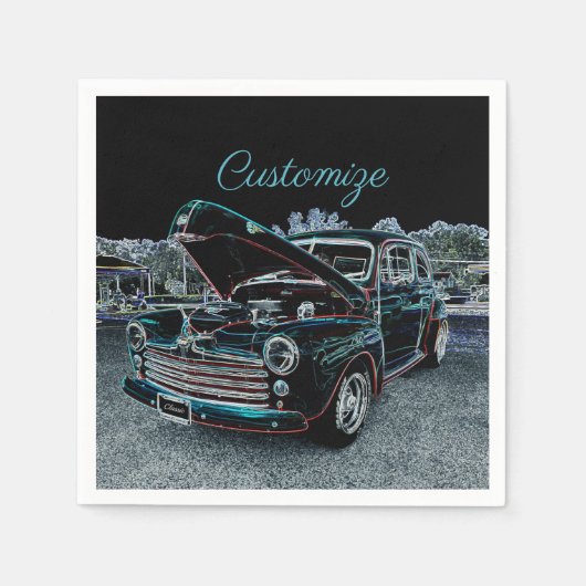 Serviette En Papier '47 Papier automobile classique serviettes (Devant)