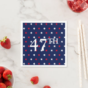 Serviette En Papier 47 Président rouge blanc et bleu étoiles patriotiq