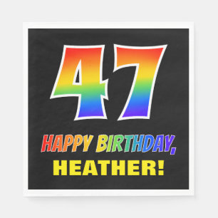 Serviette En Papier 47e anniversaire : Bold, amusant, simple, arc-en-c