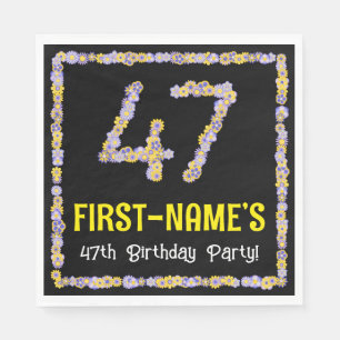 Serviette En Papier 47e Anniversaire : Nombre de fleurs florales, nom
