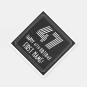 Serviette En Papier 47ème anniversaire : Art Déco Inspiré Look "47" +  (Coin)