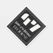 Serviette En Papier 47ème anniversaire : Art Déco Inspiré Look "47" + (Coin)