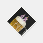 Serviette En Papier 48e anniversaire Bière en noir (Coin)