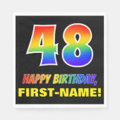 Serviette En Papier 48e anniversaire : Bold, amusant, simple, arc-en-c (Devant)