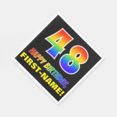 Serviette En Papier 48e anniversaire : Bold, amusant, simple, arc-en-c (Coin)