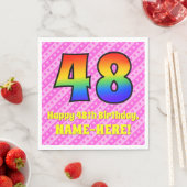 Serviette En Papier 48e anniversaire : Pink Stripes & Hearts, Arc en c (En situation)