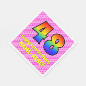 Serviette En Papier 48e anniversaire : Pink Stripes & Hearts, Arc en c (Coin)