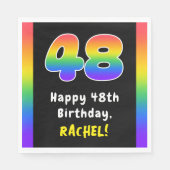 Serviette En Papier 48e anniversaire : Rainbow Spectrum # 48, Nom pers (Devant)