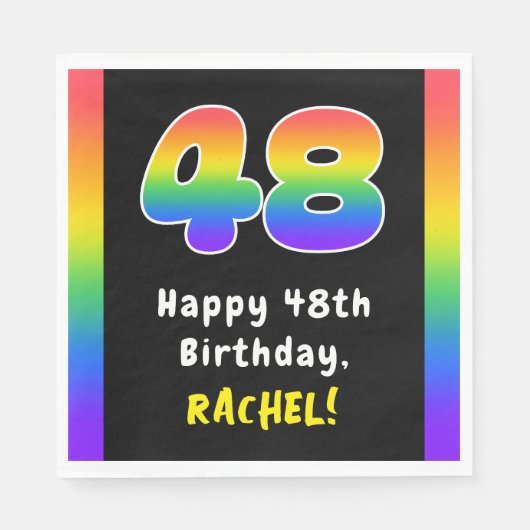 Serviette En Papier 48e anniversaire : Rainbow Spectrum # 48, Nom pers (Devant)