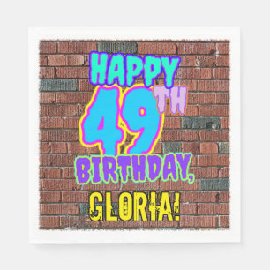 Serviette En Papier 49e anniversaire ~ Amusant, Graffiti urbain inspir