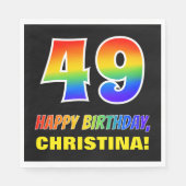 Serviette En Papier 49e anniversaire : Bold, amusant, simple, arc-en-c (Devant)