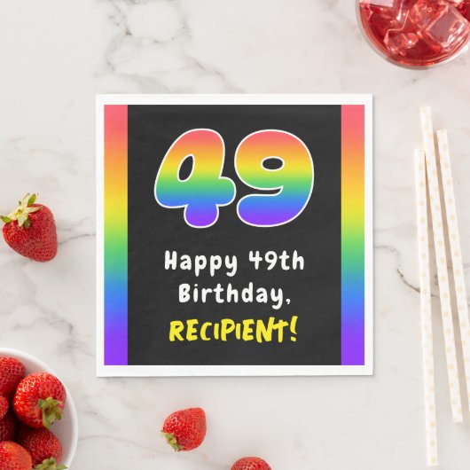Serviette En Papier 49e anniversaire : Rainbow Spectrum # 49, Nom pers (En situation)