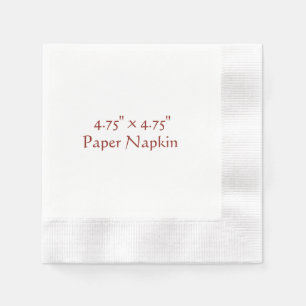 Serviette En Papier 4,75" x 4,75" Cocktail en blanc piécé
