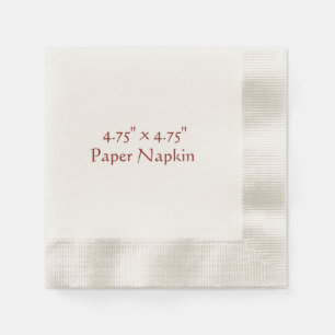 Serviette En Papier 4,75" x 4,75" Cocktail en écru à motif en relief
