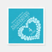 Serviette En Papier 4 ans anniversaire topaz coeur serviettes personna (Devant)