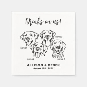 Serviette En Papier 4 Chiens Sur Mesure Boivent Sur Moi