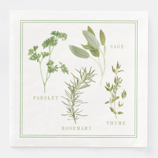 Serviette En Papier 4 HERBES FRAÎCHES Papier de table standard (Devant)