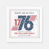 Serviette En Papier 4 juillet 1776 Fête de l'Indépendance (Devant)