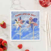 Serviette En Papier 4 juillet à roue patriotique (En situation)